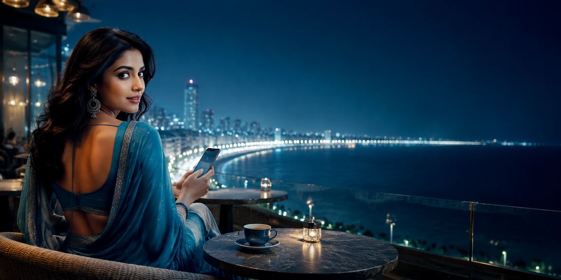 Female player purchasing lottery tickets from mobile in Mumbai
